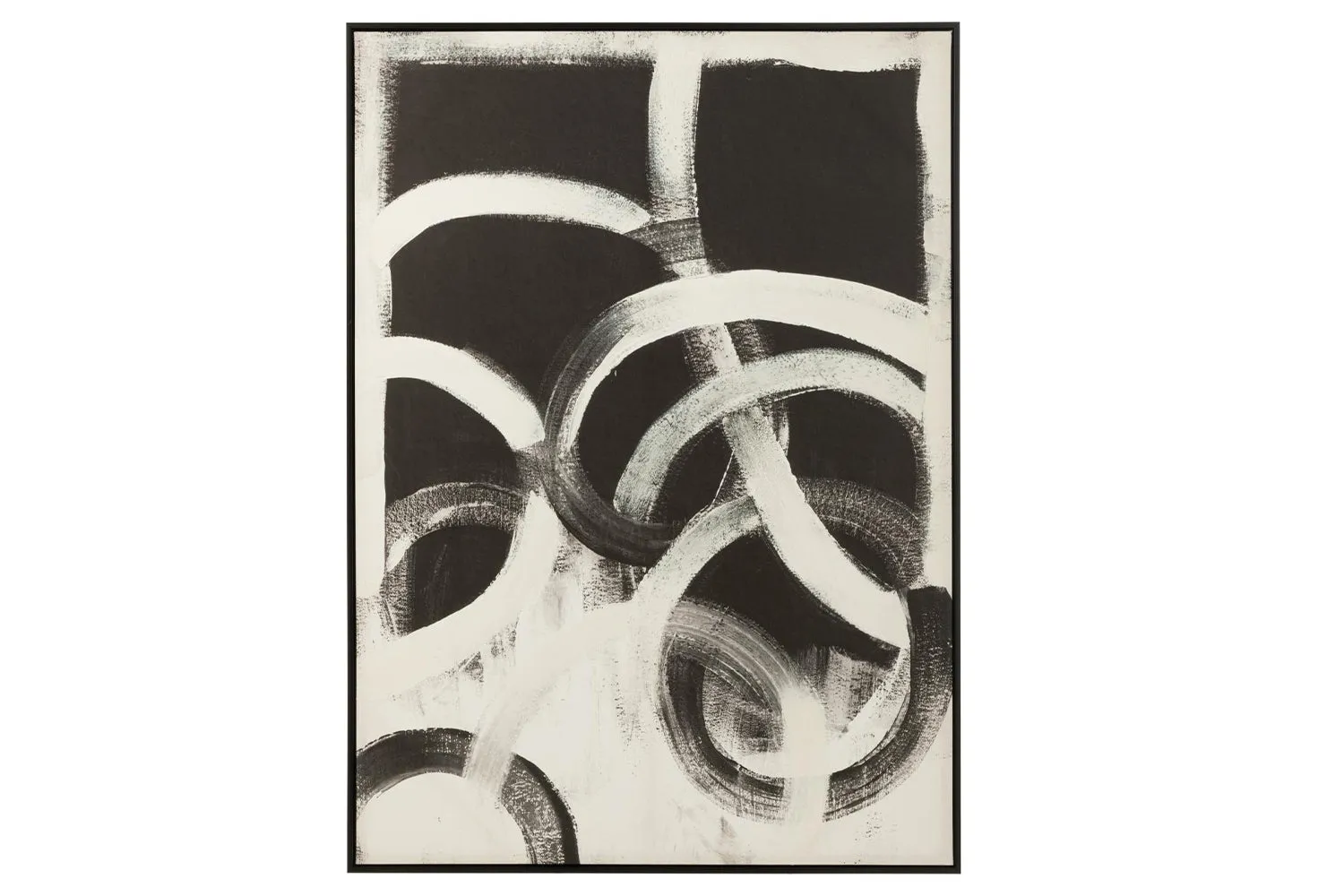 Abstract Canvas Wall Art | Poly Black/White