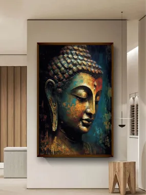 Artsense 3d look Buddha lucky canvas Painting for wall decoration Abstract wall painting for living room big size painting for home decoration with frame-Multicolor -20x30 inches/(50x71cm)