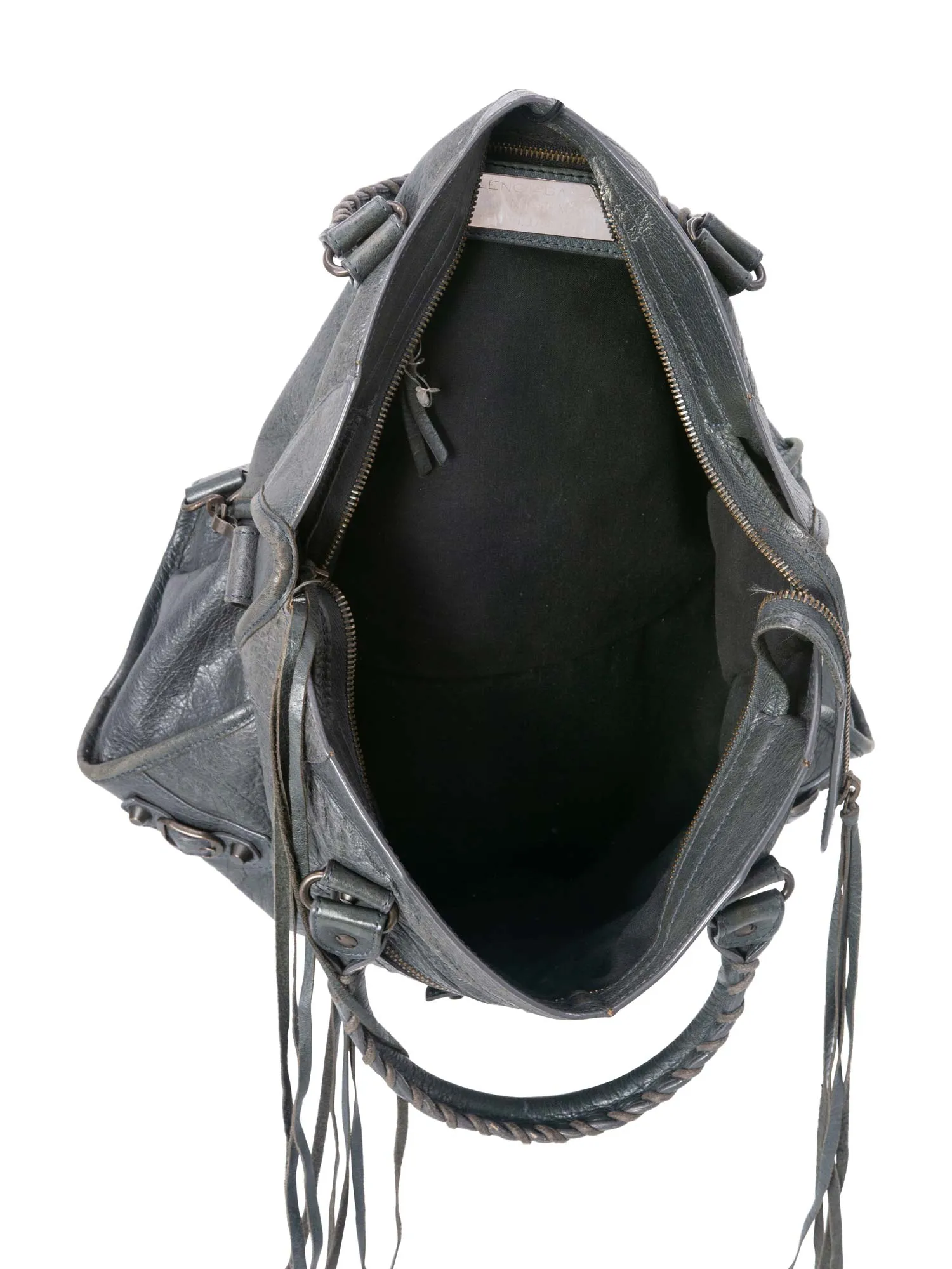Balenciaga Leather Classic Hardware City Bag Grey