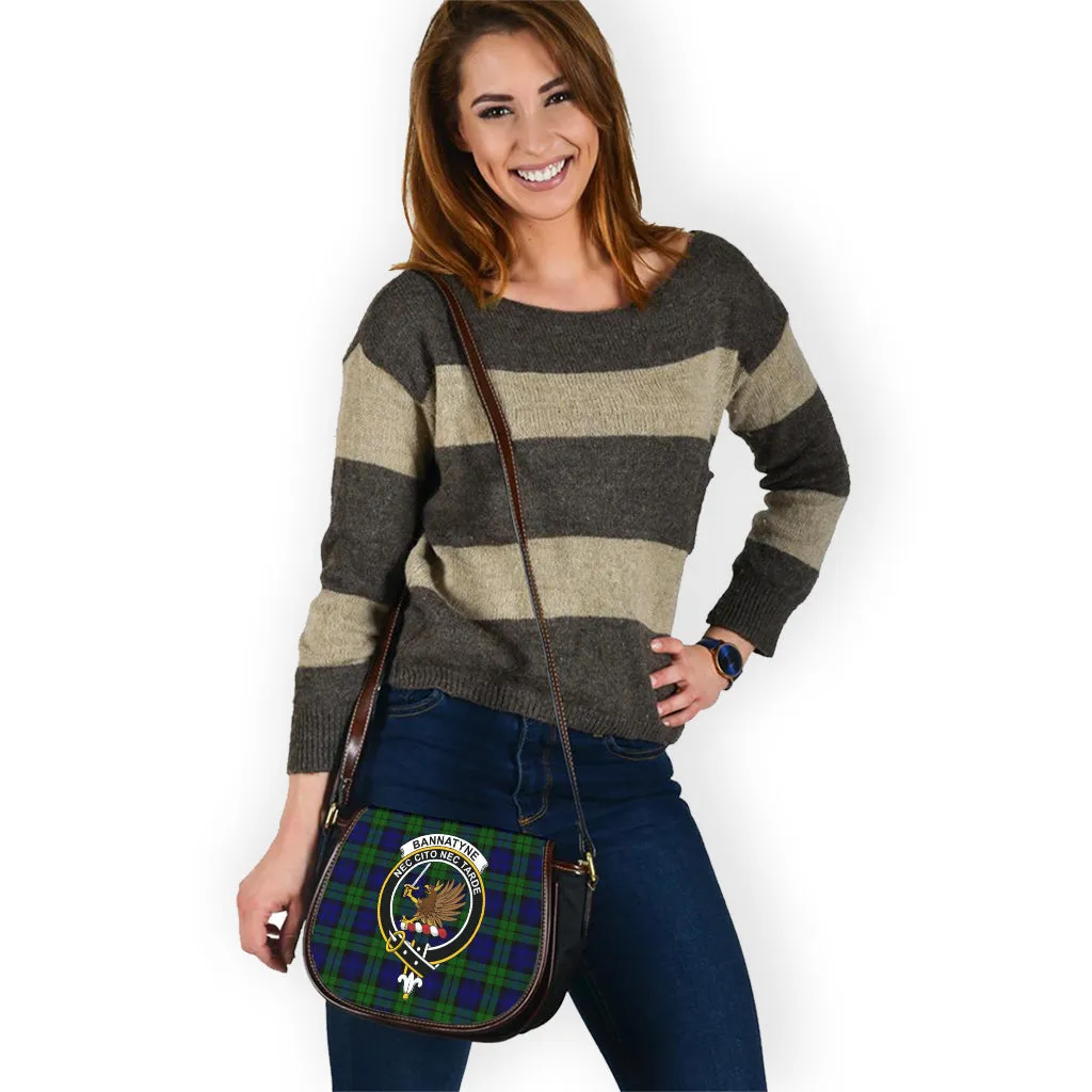 Bannatyne Tartan Saddle Bag with Family Crest