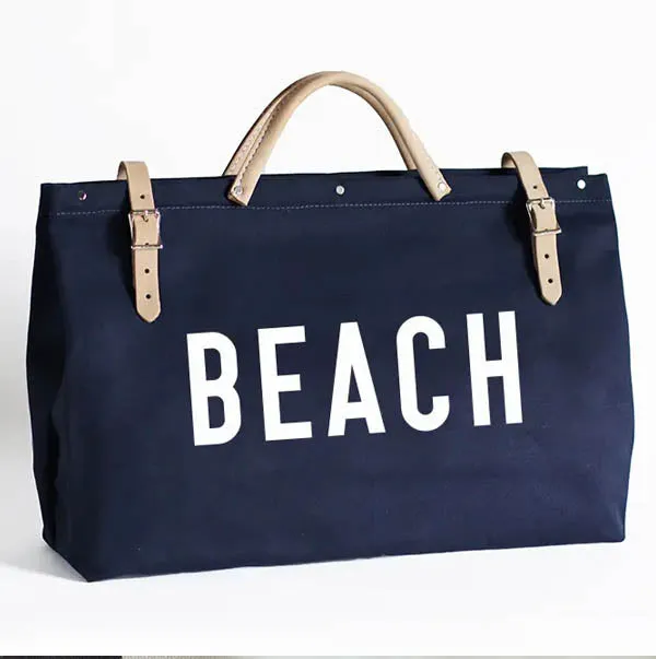 Beach Canvas Utility Bag - Navy Blue