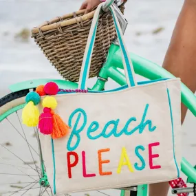 Beach PLEASE Canvas Wholesale Tote Bag