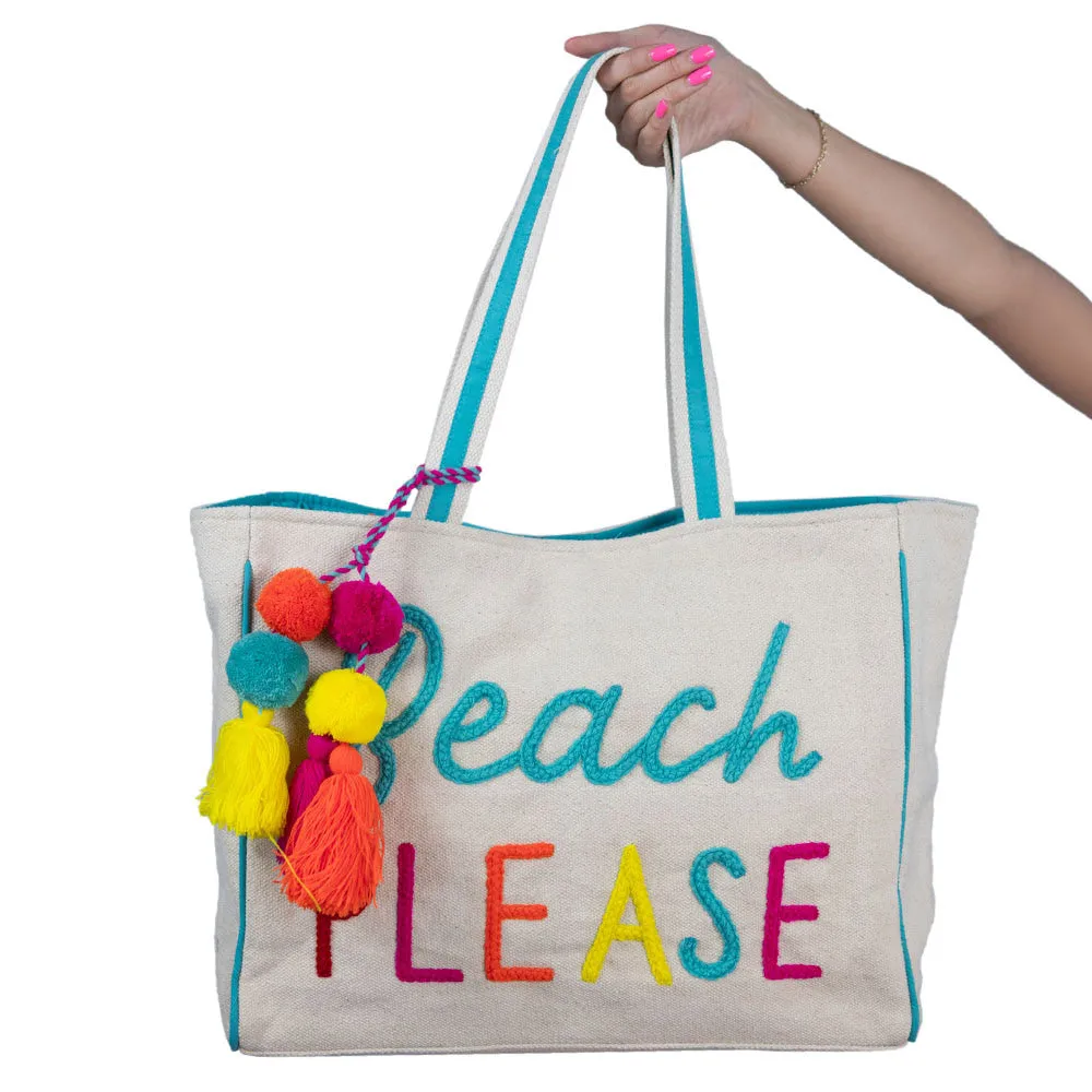 Beach PLEASE Canvas Wholesale Tote Bag