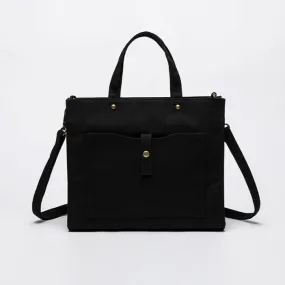 Black Tote Bag Canvas Zip Top Canvas Tote Bag Black Womens
