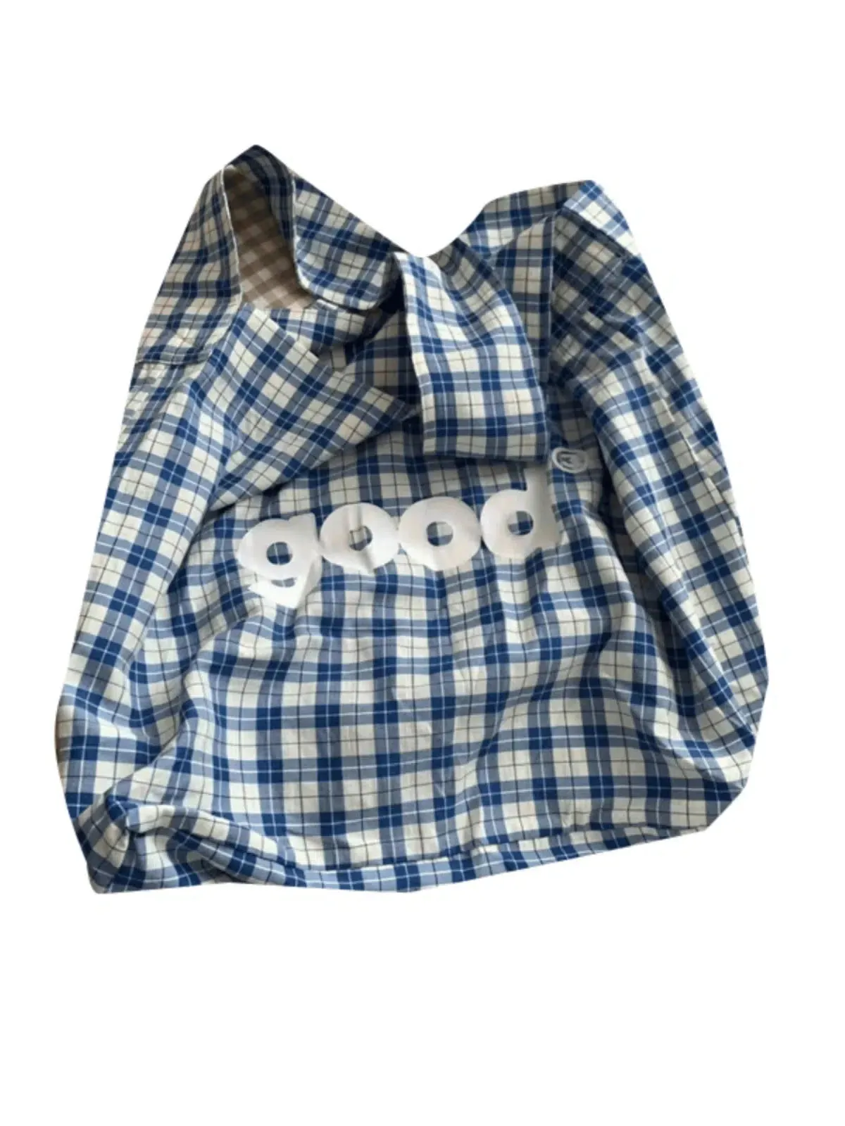 Blue Check Canvas Bag