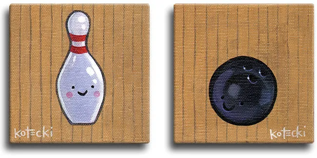 Bowling Pin & Ball Original Art