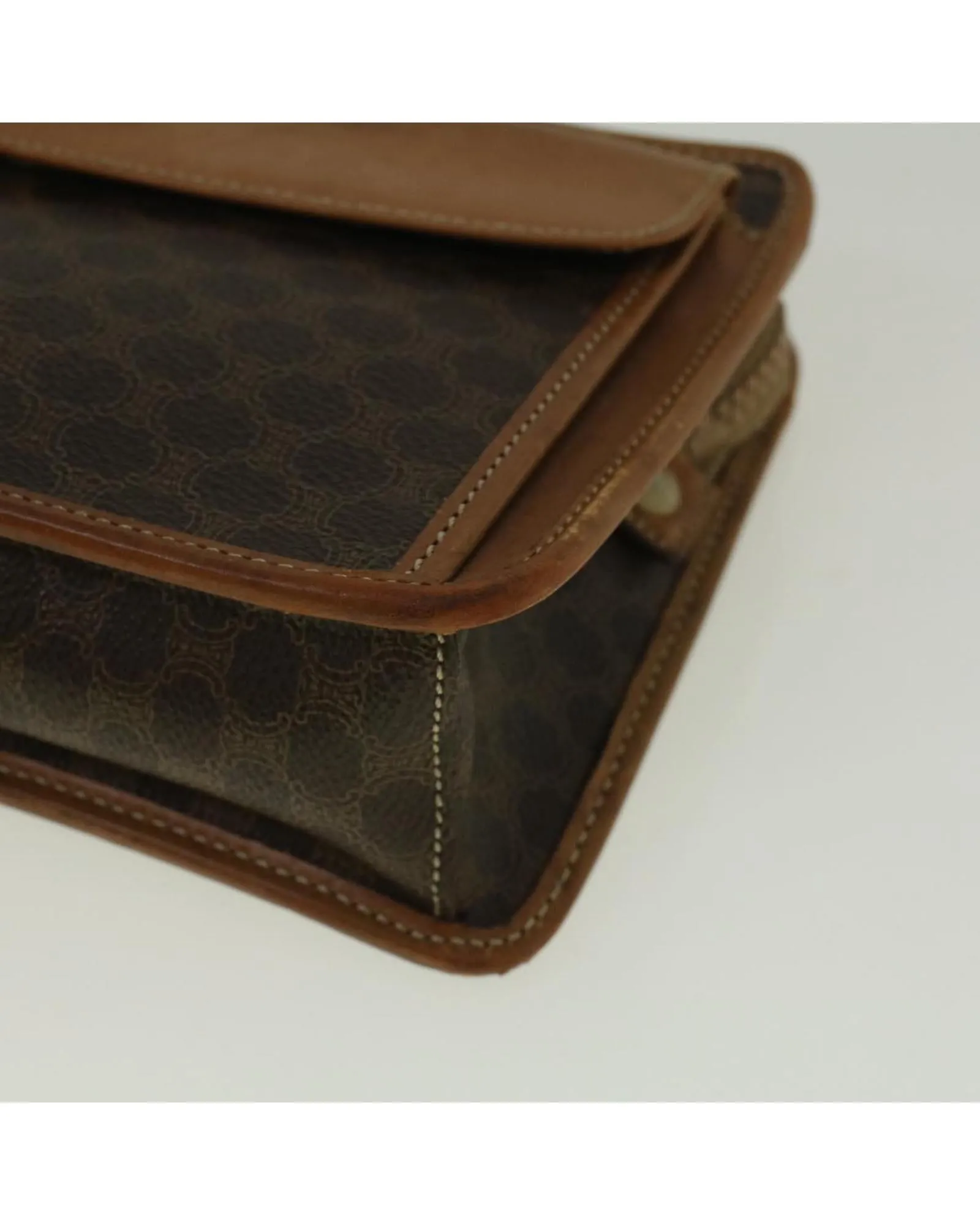 Brown Macadam Canvas Clutch Bag - Celine
