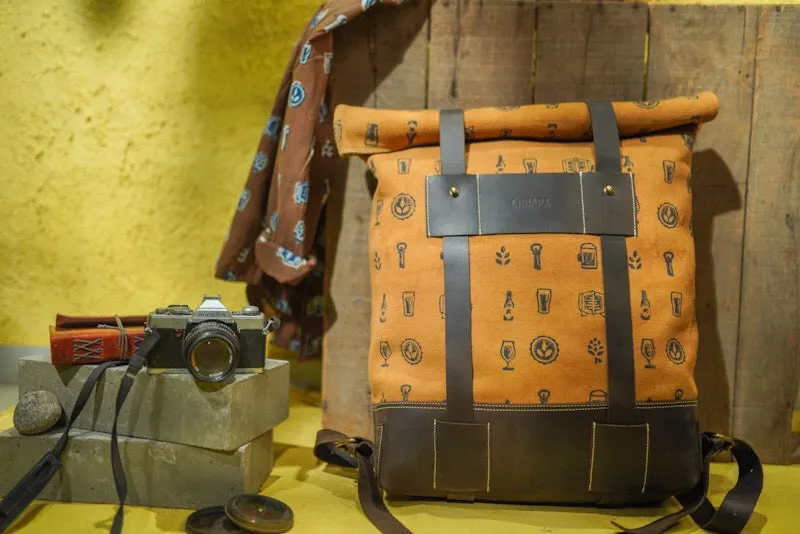 Canvas Leather Backpack Bag