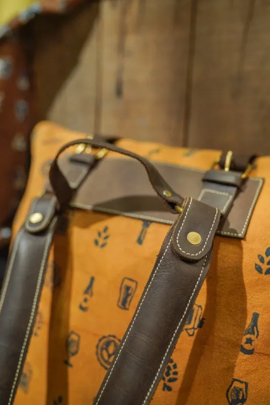 Canvas Leather Backpack Bag