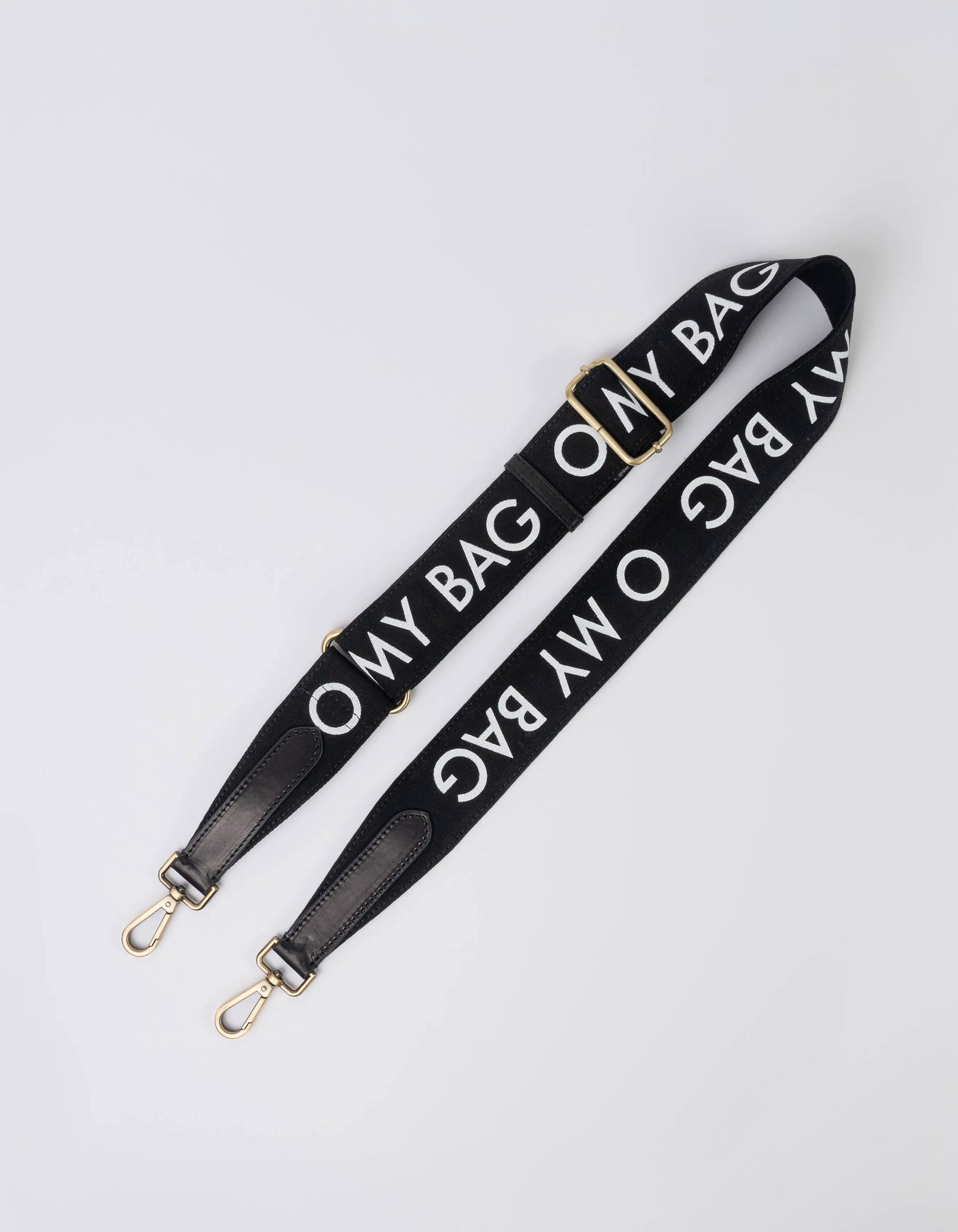 Canvas Logo Adjustable Strap Black / Black Classic Leather