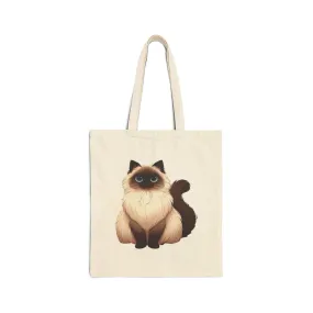Canvas Tote Bag - Fluffy Siamese Cat Lambert Design