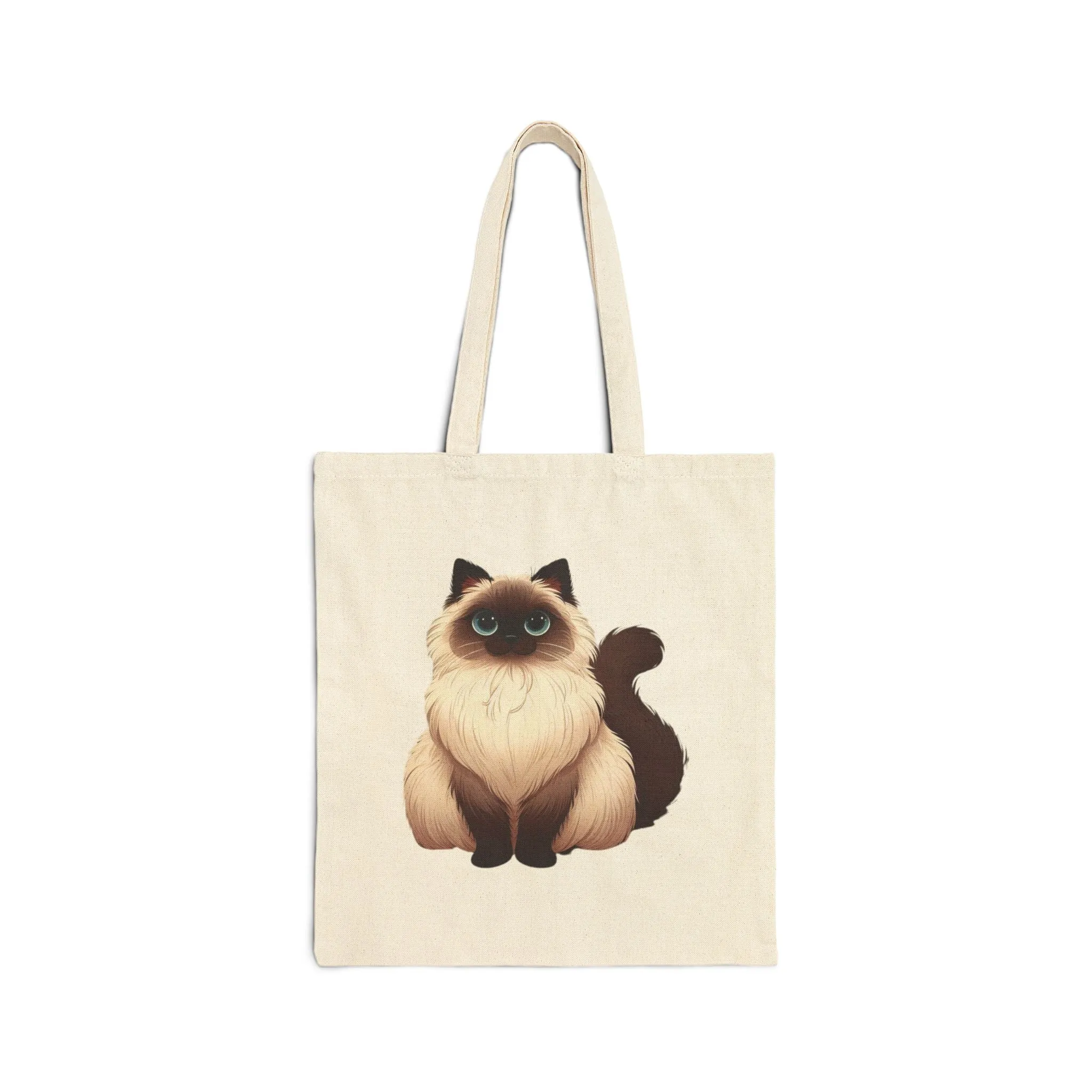 Canvas Tote Bag - Fluffy Siamese Cat Lambert Design