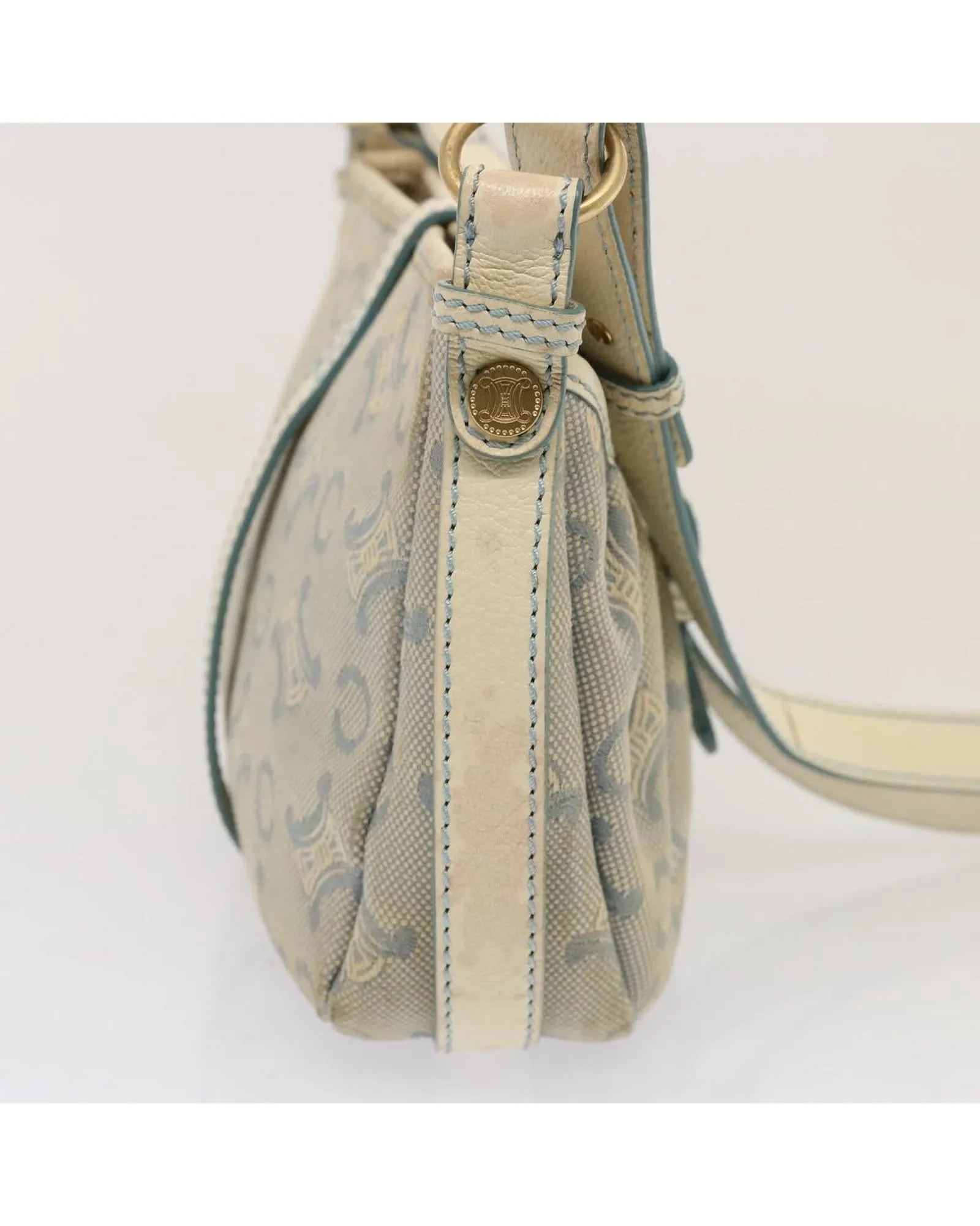 CELINE Cabas Canvas and Leather Shoulder Bag - Beige
