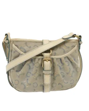 CELINE Cabas Canvas and Leather Shoulder Bag - Beige