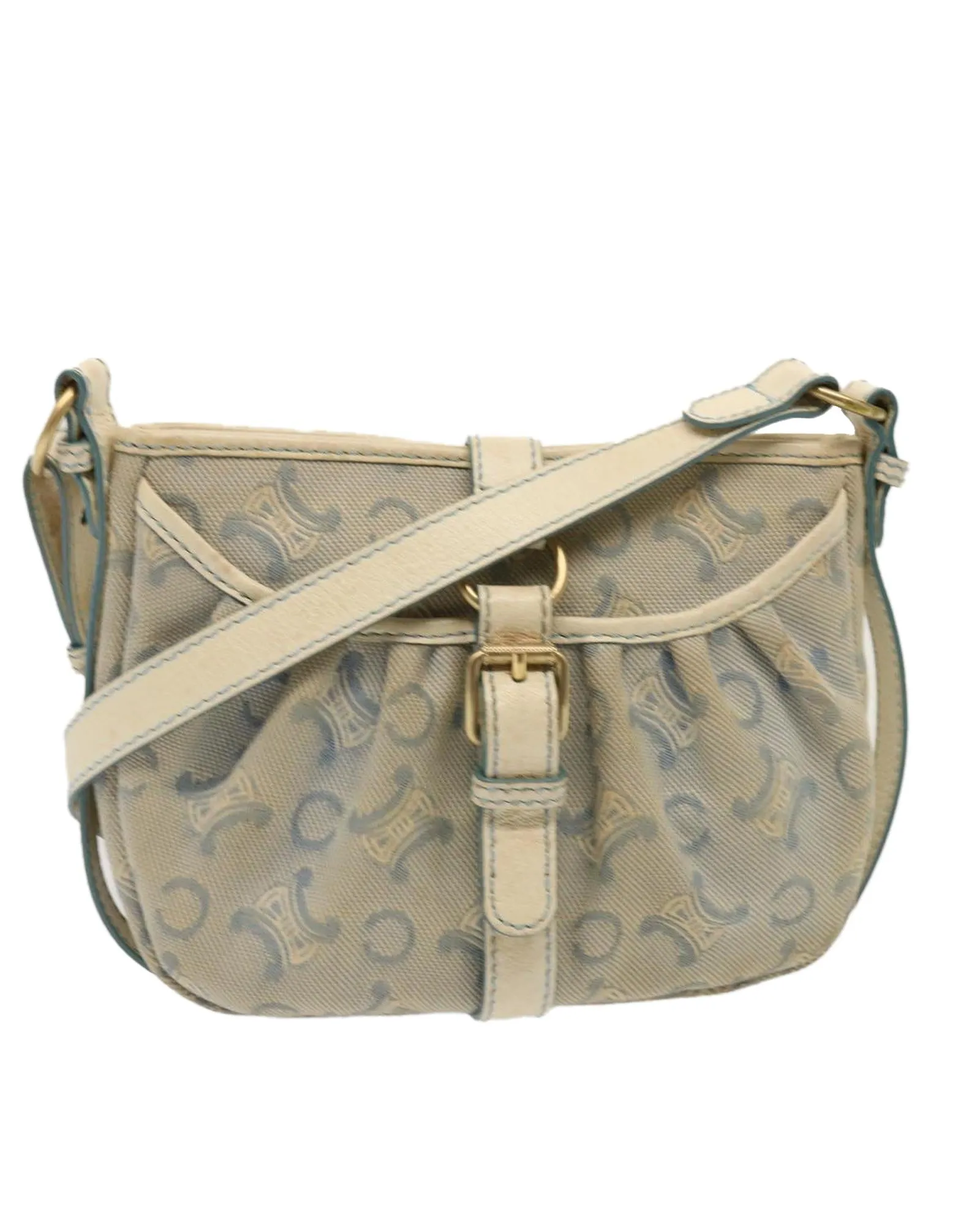 CELINE Cabas Canvas and Leather Shoulder Bag - Beige