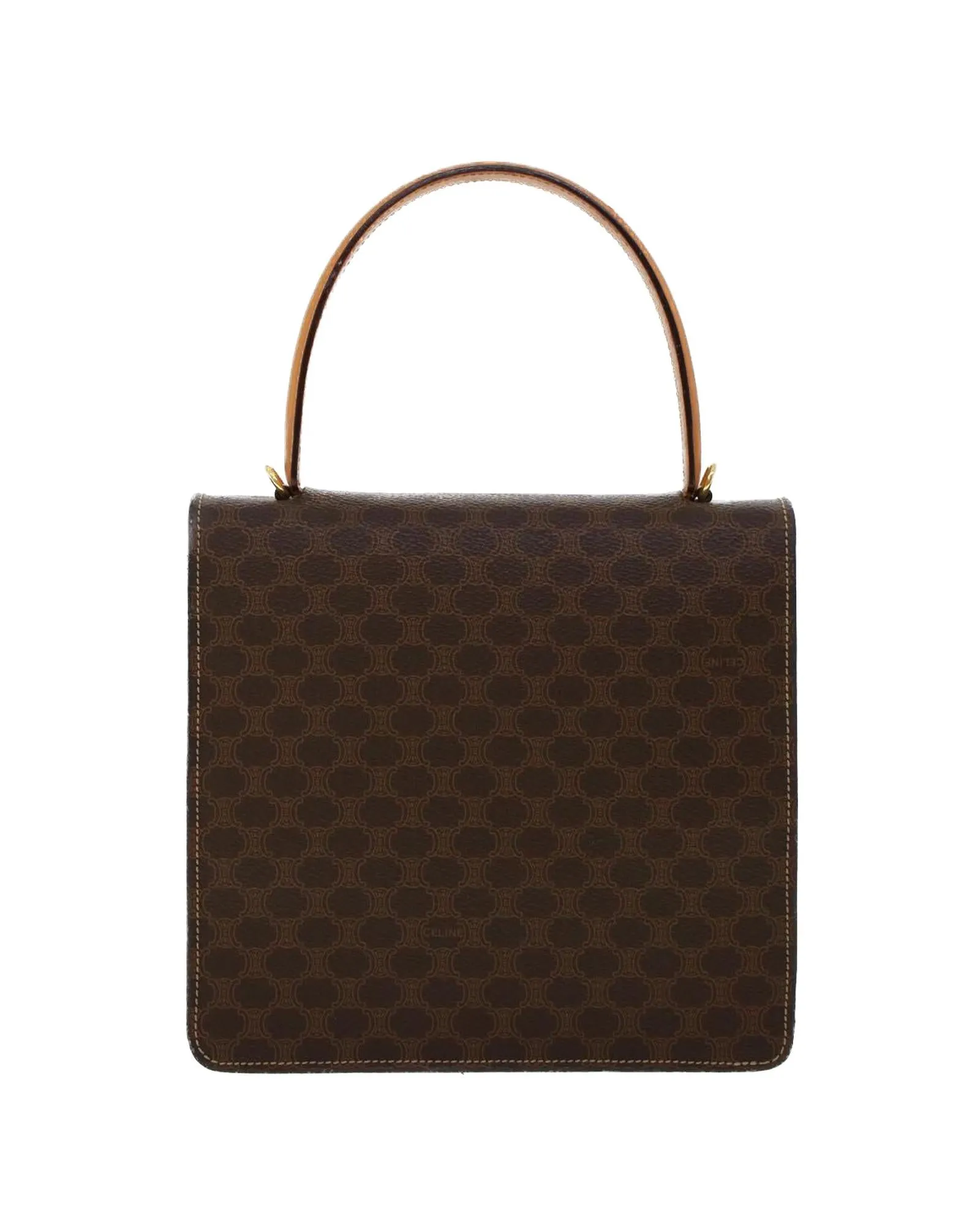 CELINE Cabas Monogram Canvas Leather Handbag