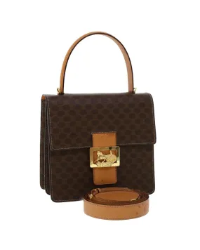CELINE Cabas Monogram Canvas Leather Handbag