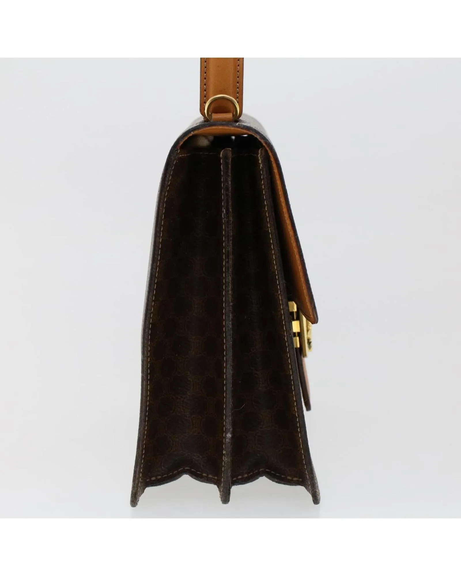 CELINE Cabas Monogram Canvas Leather Handbag