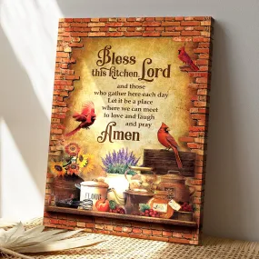 Christian Canvas Art - Bless This Kitchen - Unique Christian Canvas - Scripture Canvas - Ciaocustom
