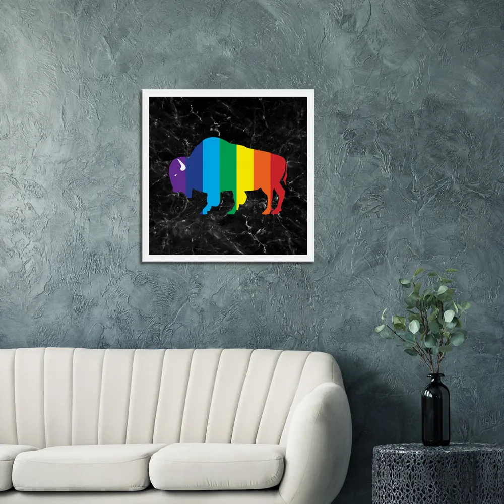 Classic Rainbow Buffalo Canvas - BLACK