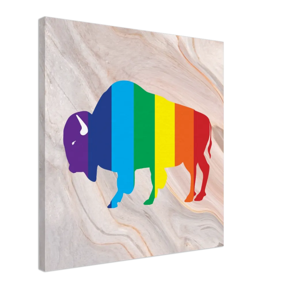 Classic Rainbow Buffalo Canvas - PEACH