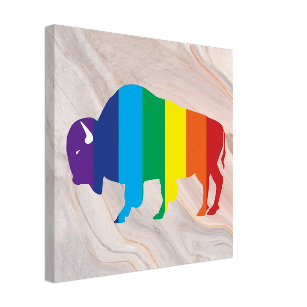 Classic Rainbow Buffalo Canvas - PEACH