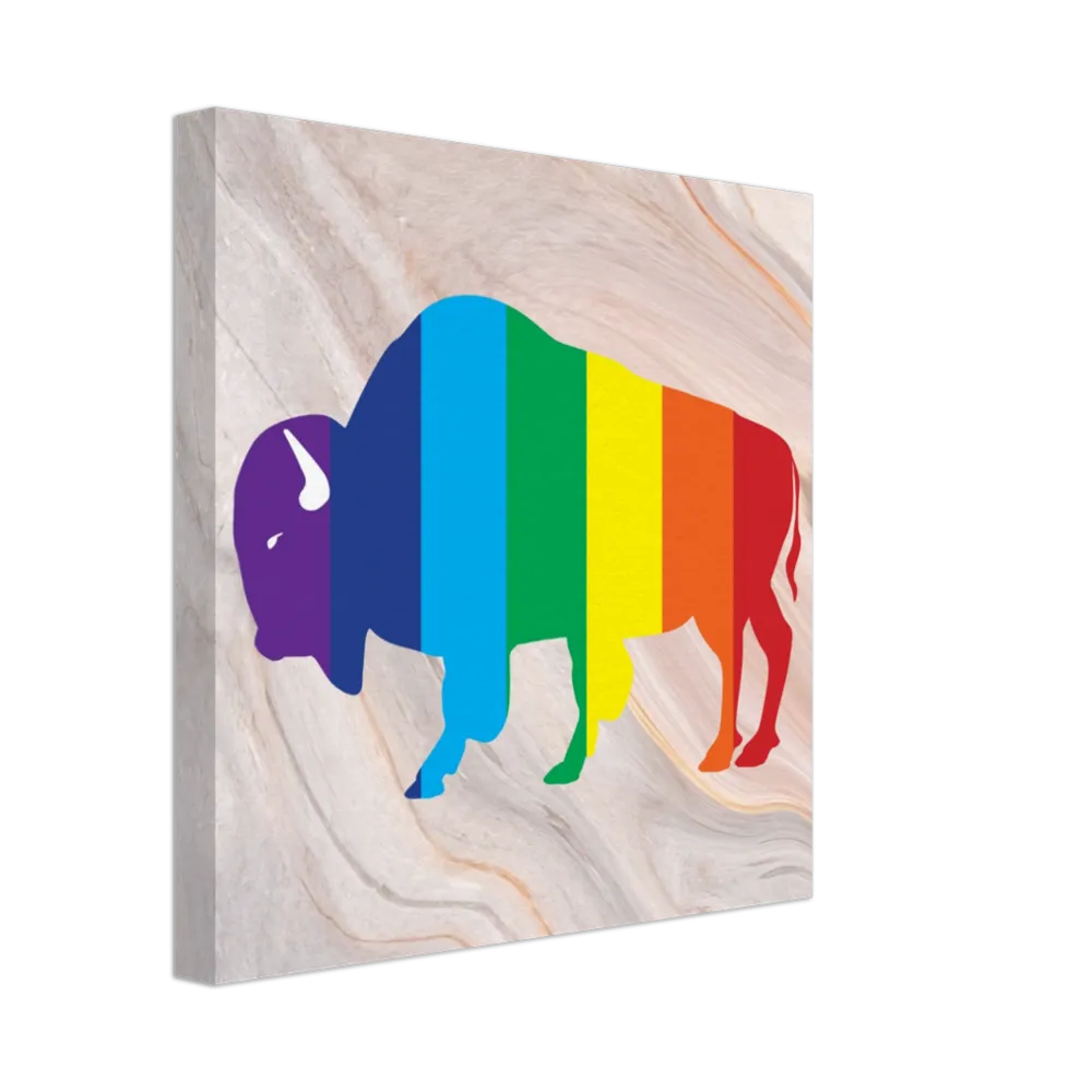 Classic Rainbow Buffalo Canvas - PEACH