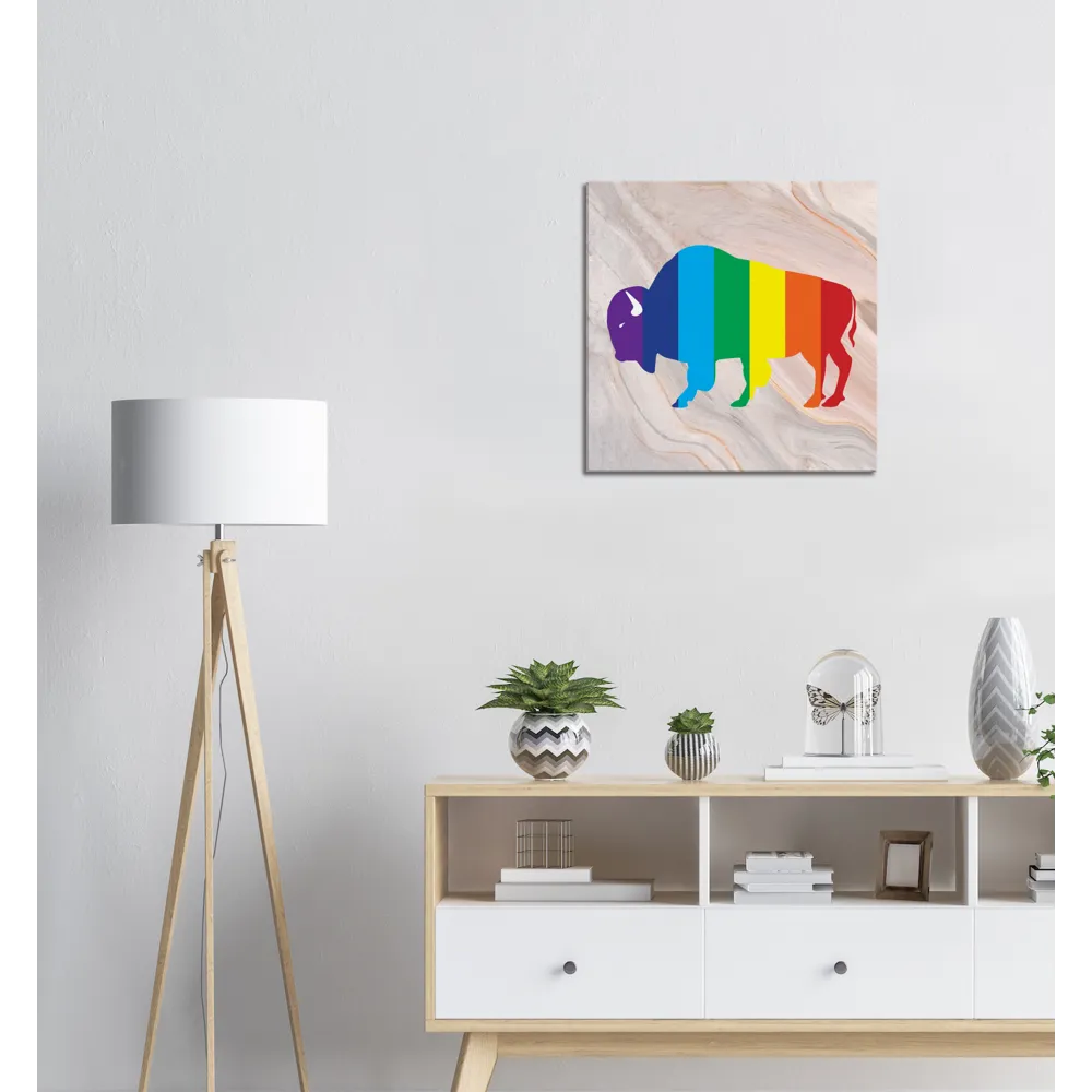 Classic Rainbow Buffalo Canvas - PEACH