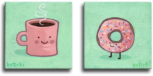 Coffee & Doughnut Original Art
