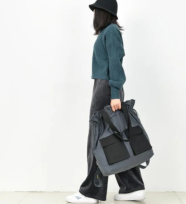 Color Block Casual Large Backpack Women Travel Bag Shoulder Bag