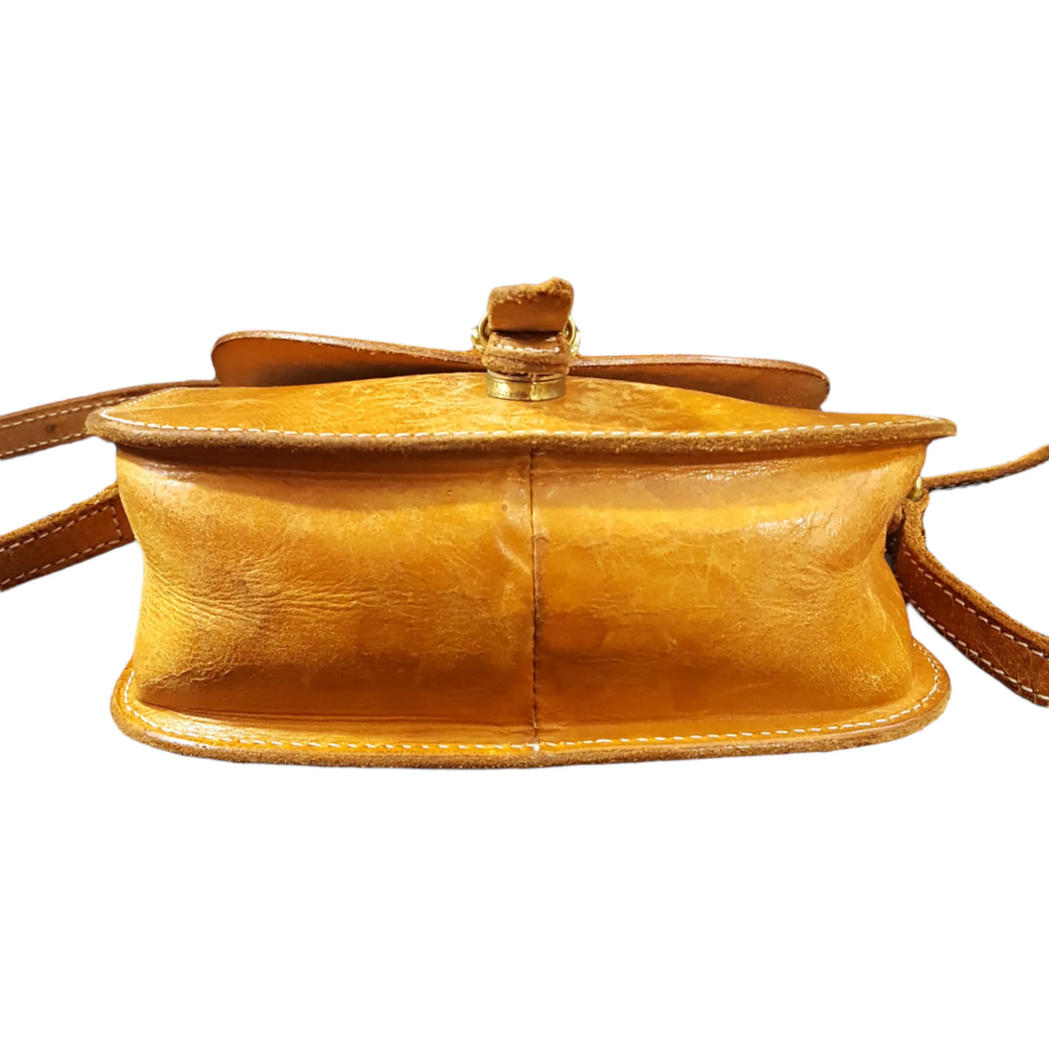 Courreges Paris Leather Crossbody Saddle Bag