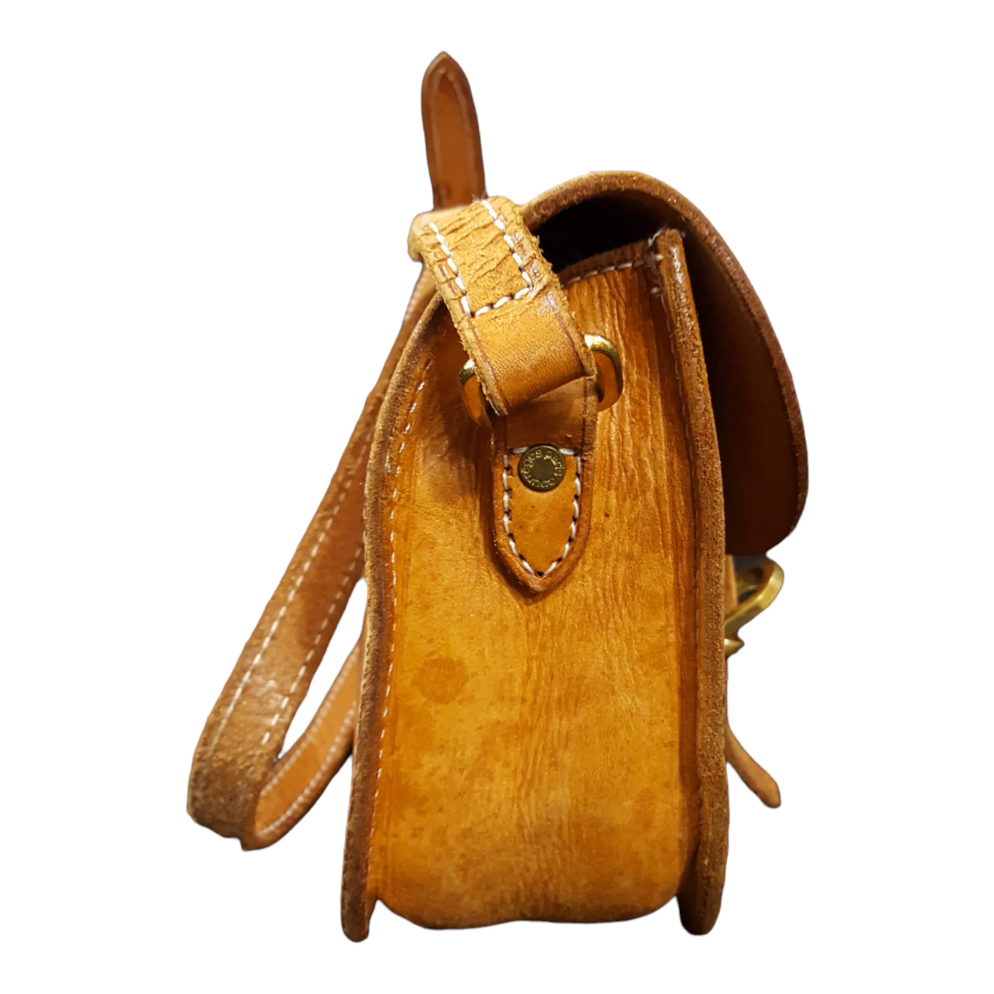 Courreges Paris Leather Crossbody Saddle Bag