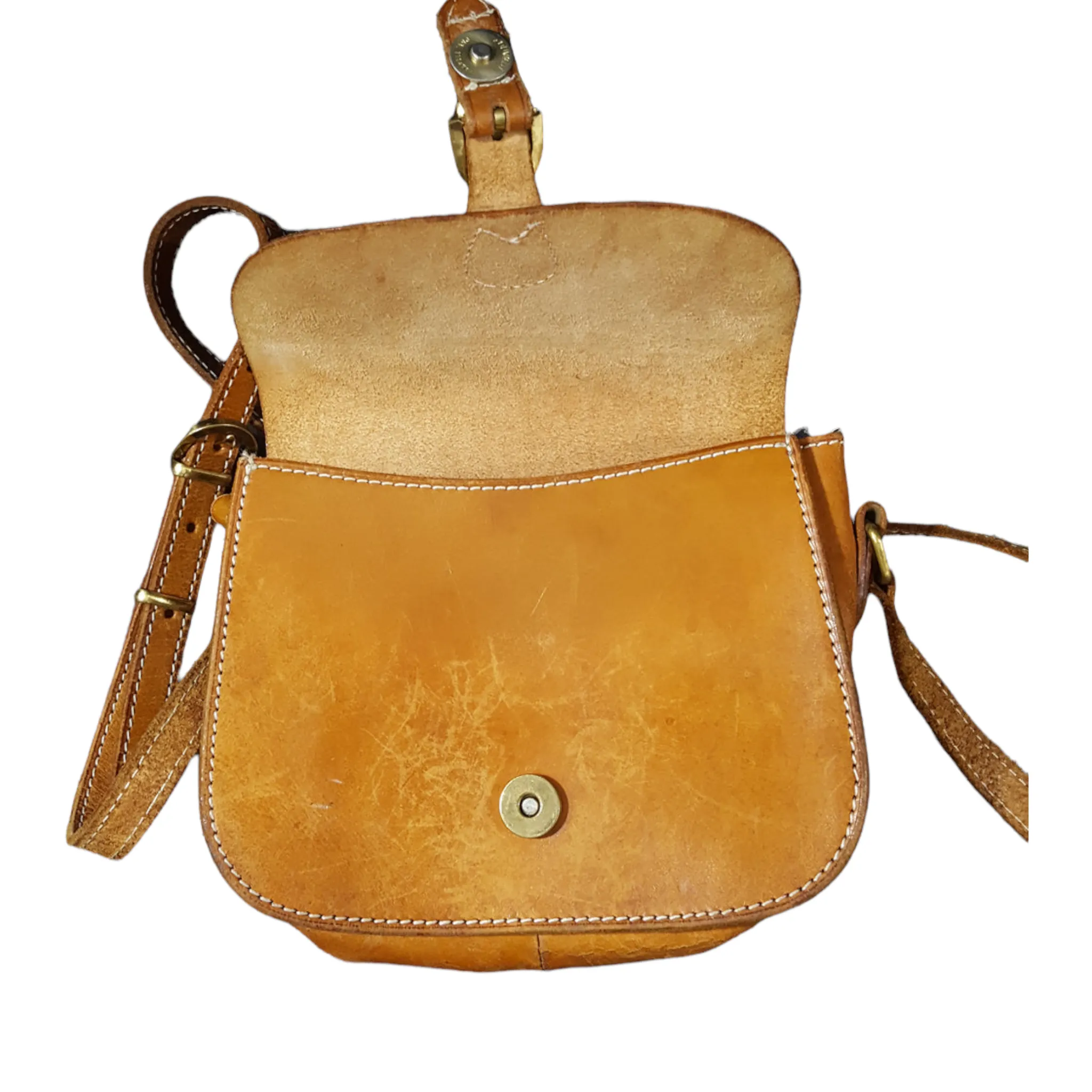 Courreges Paris Leather Crossbody Saddle Bag
