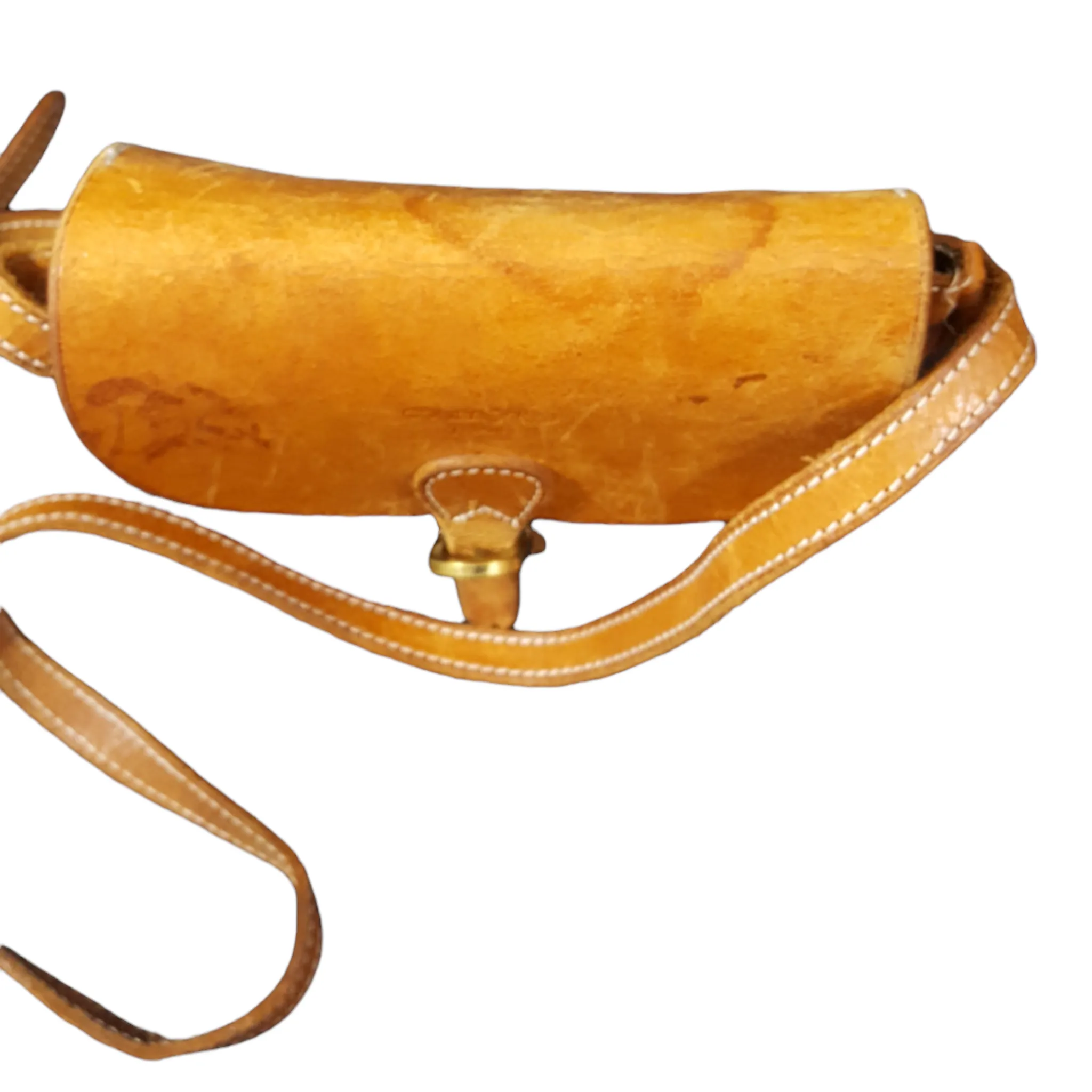 Courreges Paris Leather Crossbody Saddle Bag