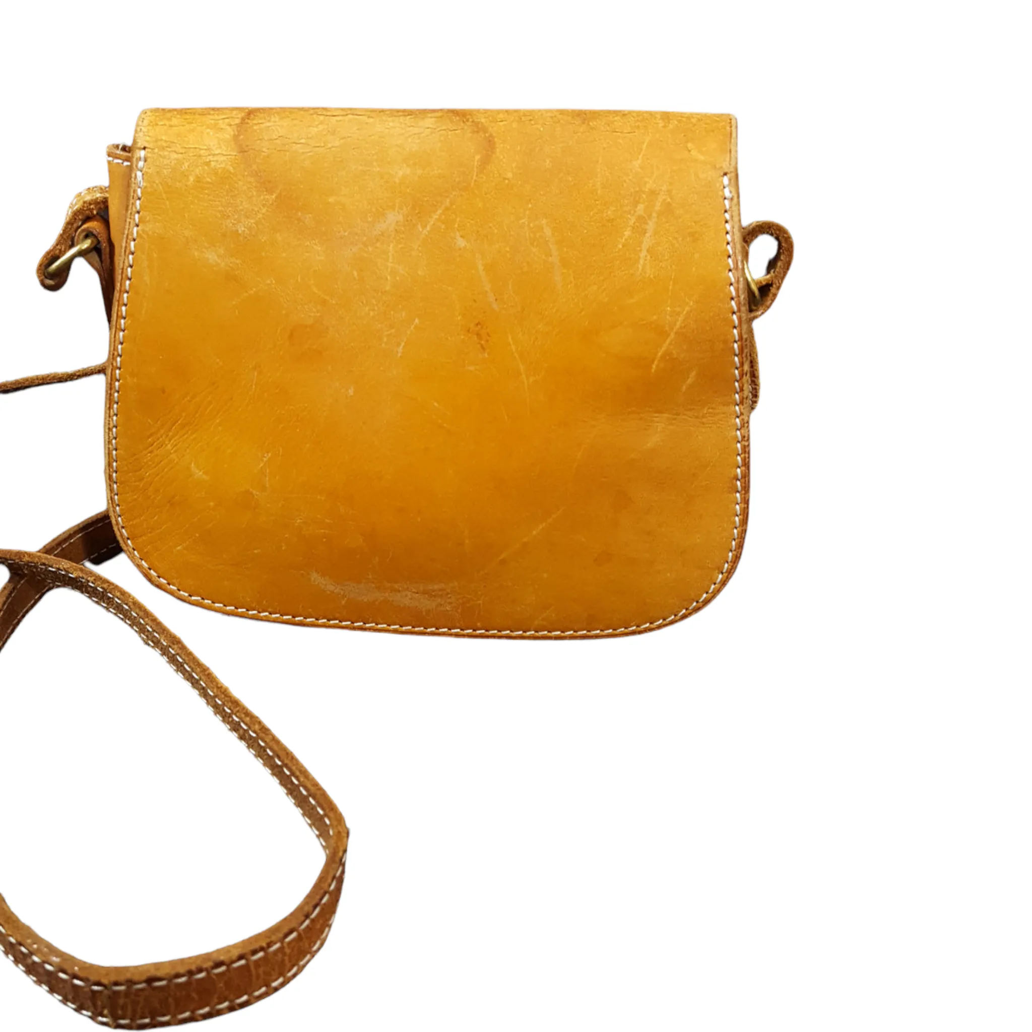 Courreges Paris Leather Crossbody Saddle Bag