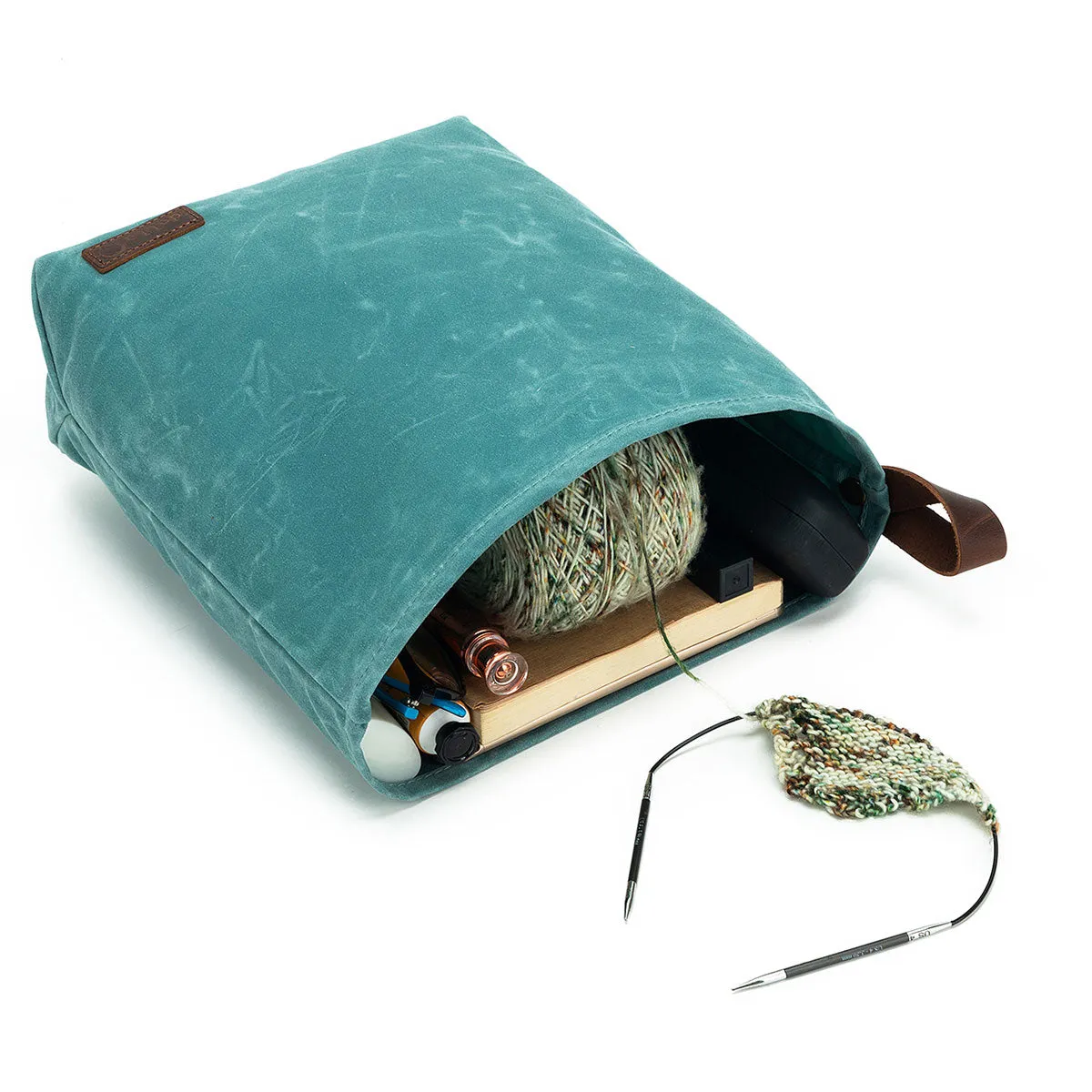 della Q Maker's Canvas Knit Sacks (Set of 2) - Teal