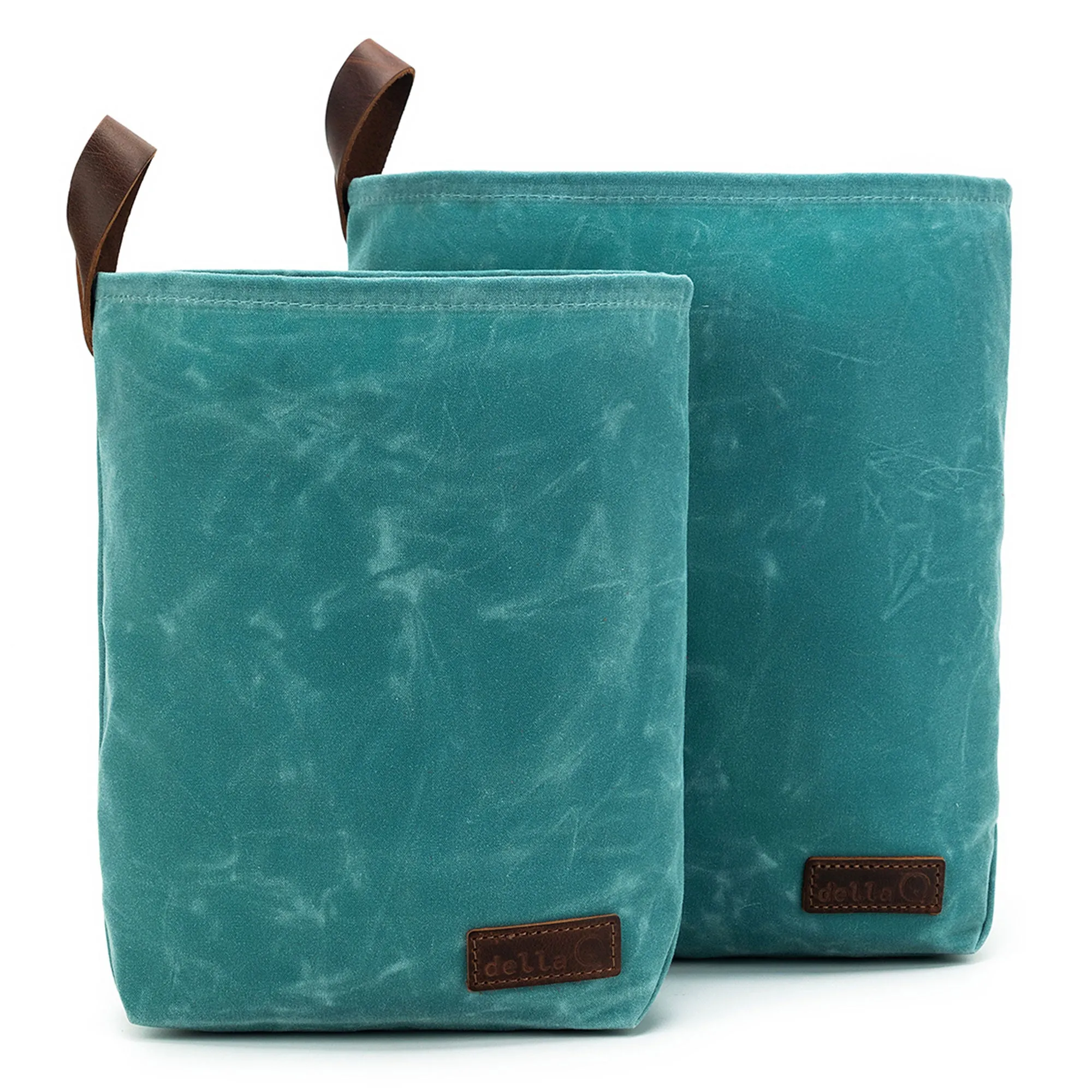 della Q Maker's Canvas Knit Sacks (Set of 2) - Teal