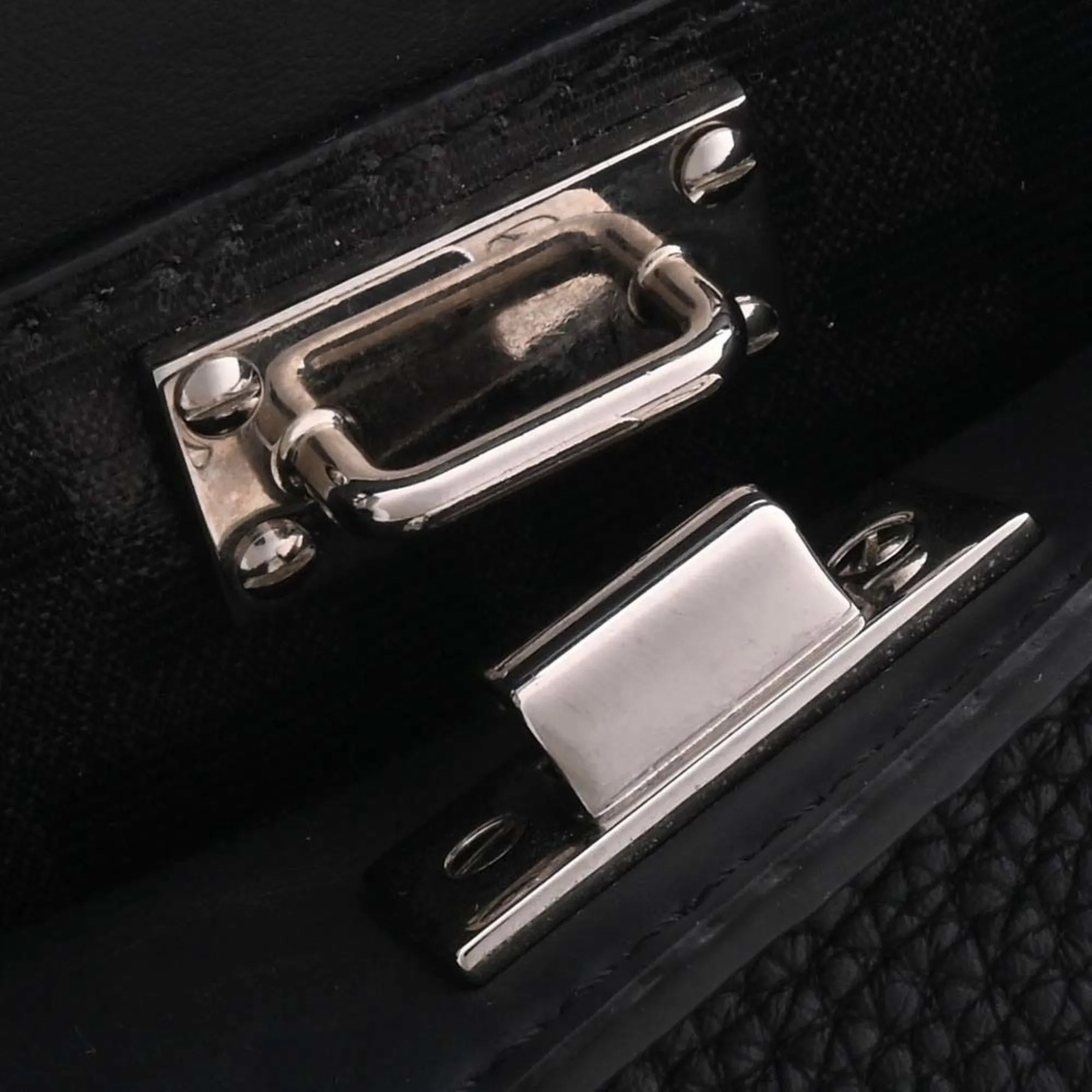 FENDI Selleria Leather Peekaboo Essential Handbag 7VA506 Black Ladies