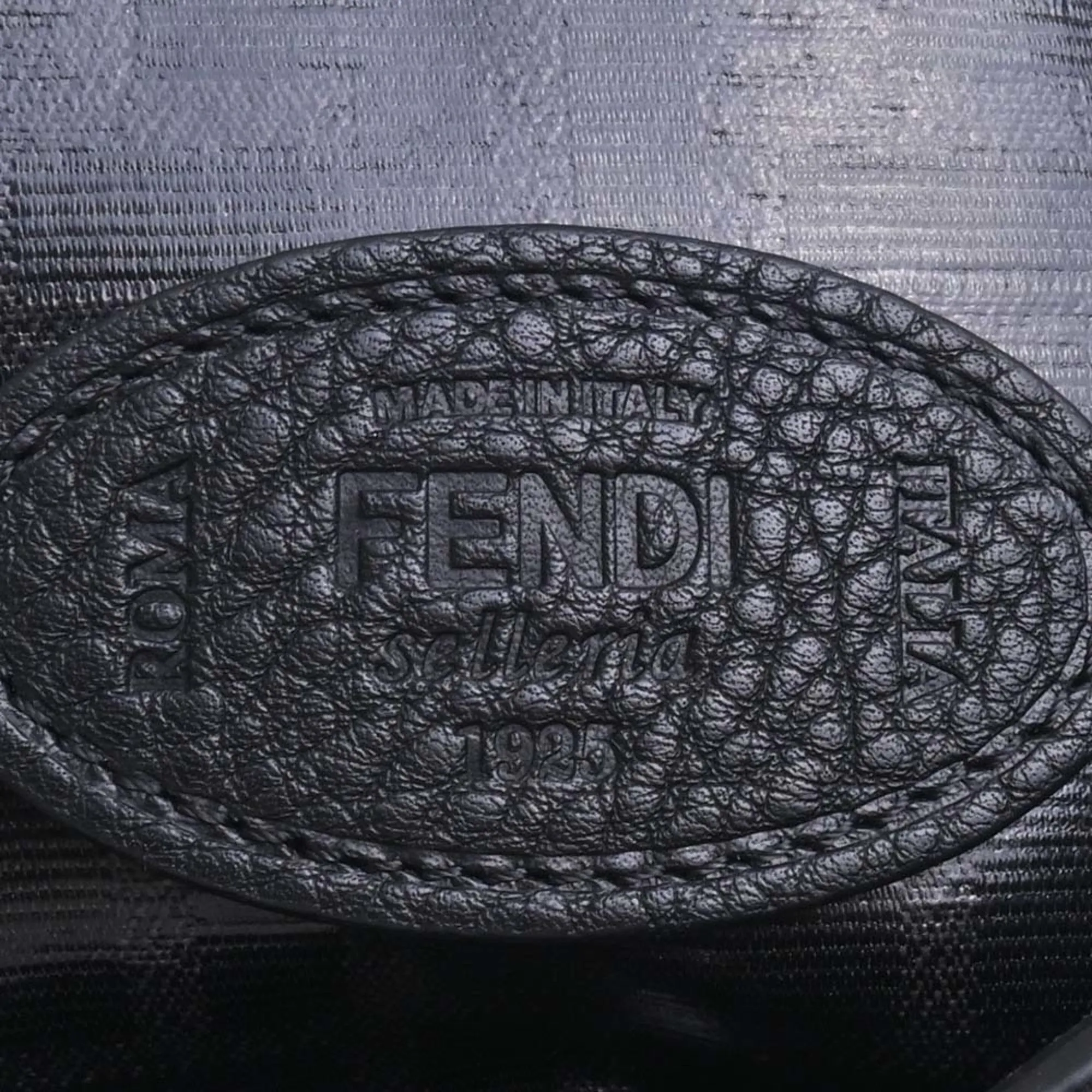 FENDI Selleria Leather Peekaboo Essential Handbag 7VA506 Black Ladies