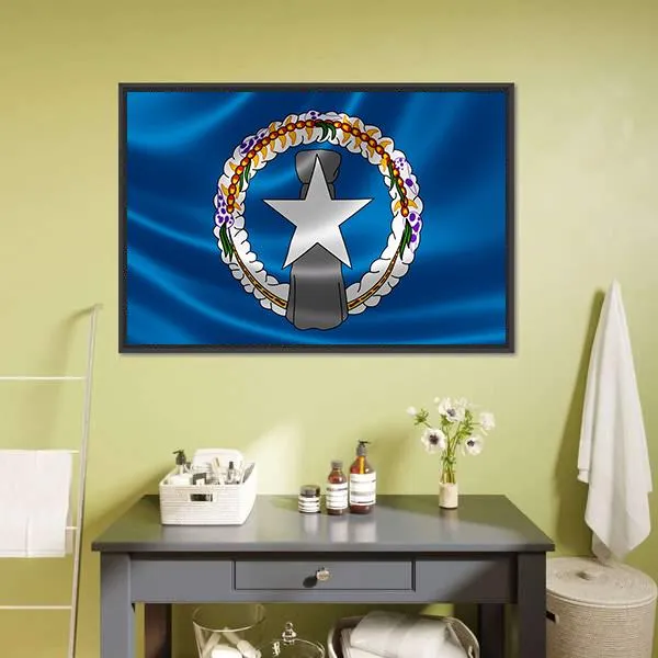 Flag Of Northern Mariana Islands Canvas Wall Art
