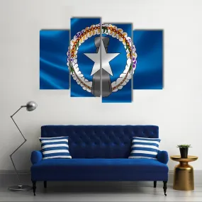 Flag Of Northern Mariana Islands Canvas Wall Art