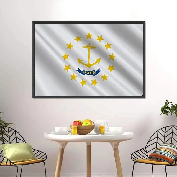 Flag Of Rhode Island Canvas Wall Art