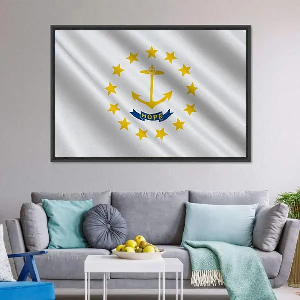 Flag Of Rhode Island Canvas Wall Art