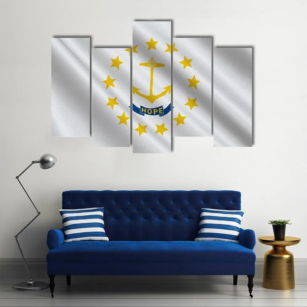 Flag Of Rhode Island Canvas Wall Art
