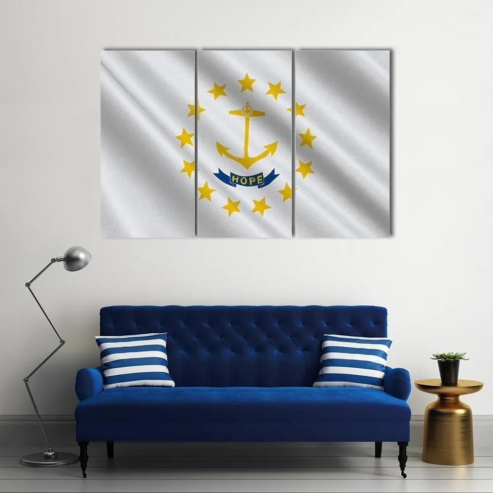 Flag Of Rhode Island Canvas Wall Art