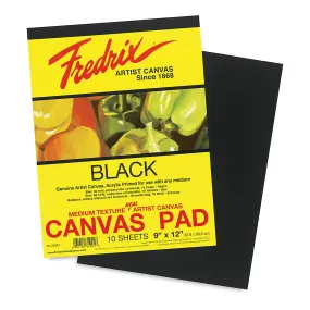 Fredrix 35001 Black Canvas Pad, 10 Sheets, 9 By 12 Inches