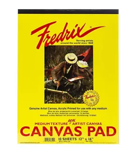 Fredrix Canvas Pads White (12x16)"- 10 Sheets
