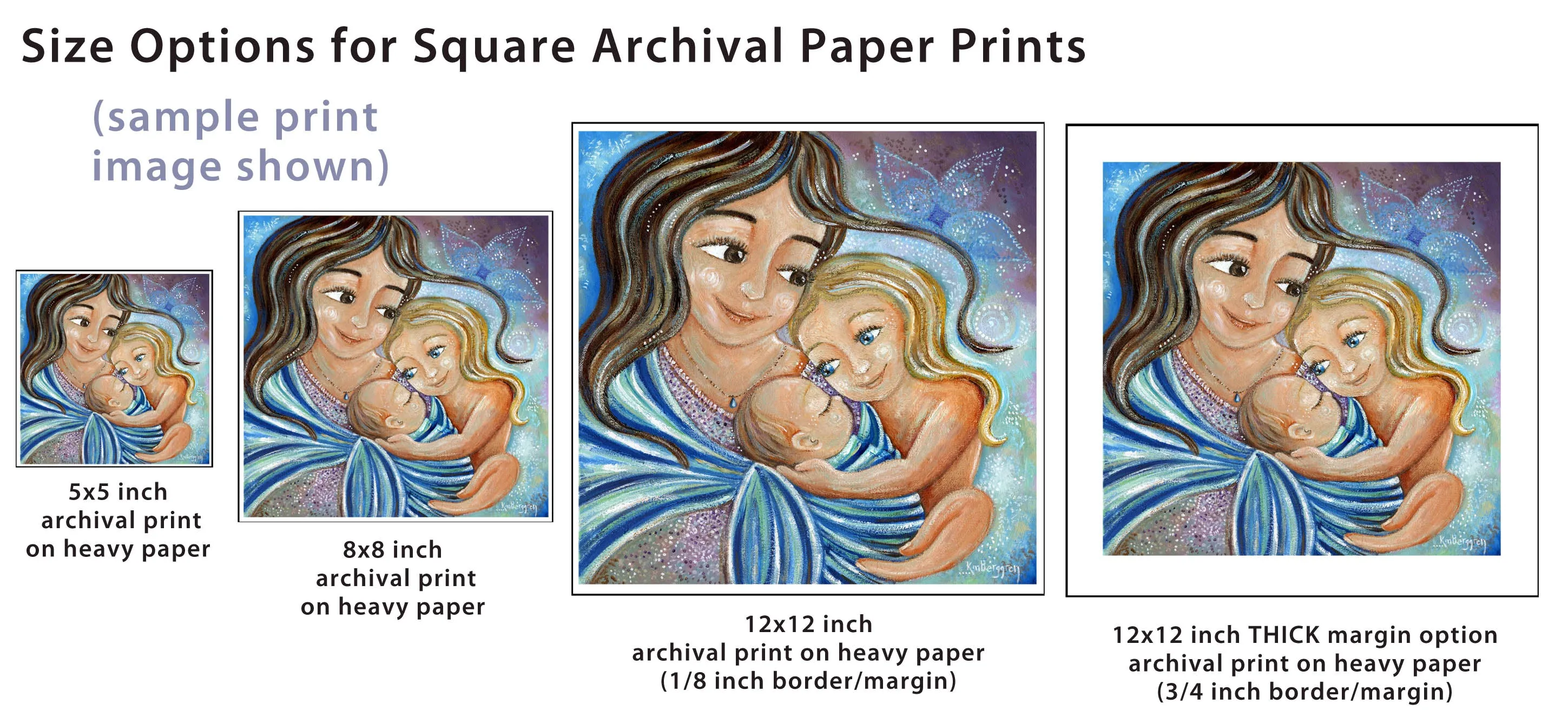 Fulfilled - Choose Children's Hair & Eye Colors with an Embellished Print - Mom of 3 Art Print