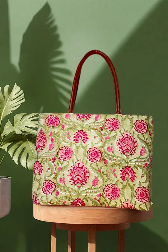 Geneva Garden Olive Green Classic Tote Bag