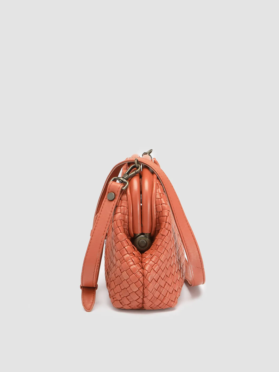 HELEN 12 - Orange Leather Clutch Bag